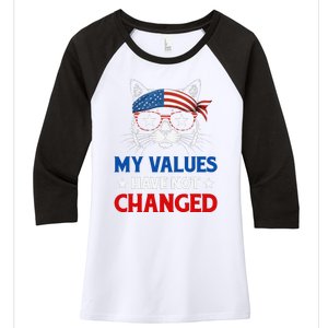 My Values Have Not Changed Kamala Harris 2024 President Women's Tri-Blend 3/4-Sleeve Raglan Shirt