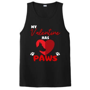 My Valentine Has Paws Dog Lover Valentines Day Gift PosiCharge Competitor Tank