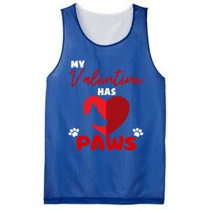 My Valentine Has Paws Dog Lover Valentines Day Gift Mesh Reversible Basketball Jersey Tank