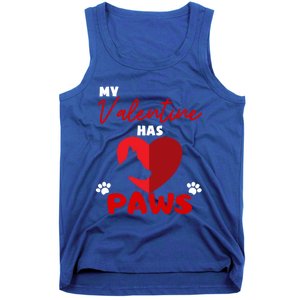 My Valentine Has Paws Dog Lover Valentines Day Gift Tank Top