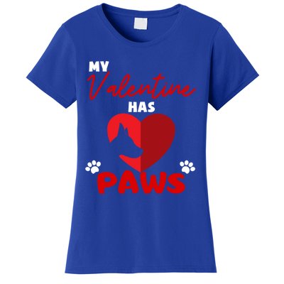 My Valentine Has Paws Dog Lover Valentines Day Gift Women's T-Shirt