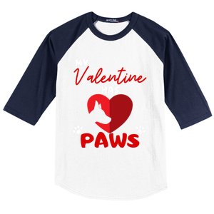 My Valentine Has Paws Dog Lover Valentines Day Gift Baseball Sleeve Shirt