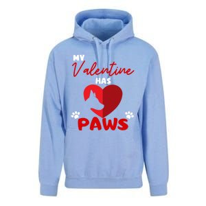 My Valentine Has Paws Dog Lover Valentines Day Gift Unisex Surf Hoodie