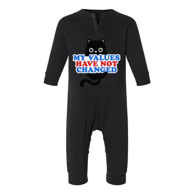 My Values Have Not Changed Funny Kamala Harris Cat Infant Fleece One Piece