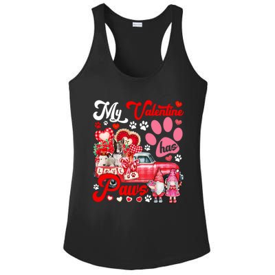 My Valentine Has Paws Couple Bull Terriers On Pickup Gnomes Funny Gift Ladies PosiCharge Competitor Racerback Tank