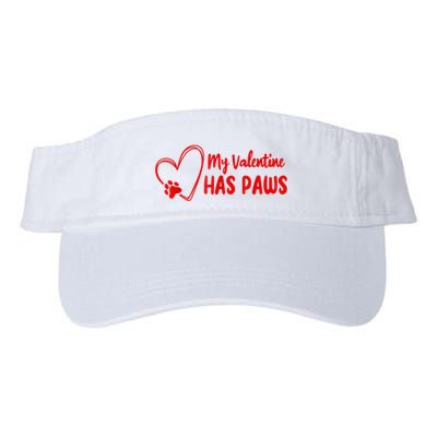 My Valentine Has Paws Funny Cat Dog Lover Pet Paws Heart Visor