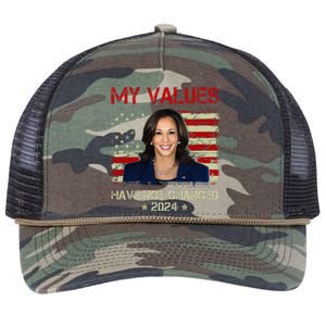 My Values Have Not Changed Kamala Harris 2024 President Retro Rope Trucker Hat Cap