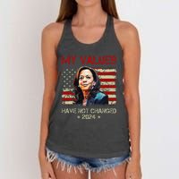 My Values Have Not Changed Kamala Harris 2024 President Women's Knotted Racerback Tank