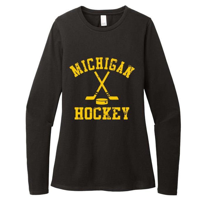 Michigan Vintage Hockey Womens CVC Long Sleeve Shirt