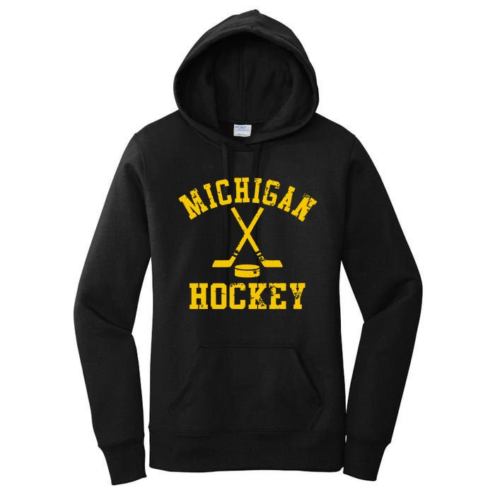 Michigan Vintage Hockey Women's Pullover Hoodie