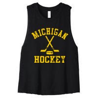 Michigan Vintage Hockey Women's Racerback Cropped Tank