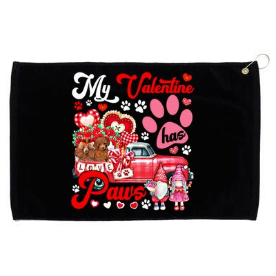 My Valentine Has Paws Couple Poodles On Pickup Gnomes Great Gift Grommeted Golf Towel