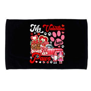 My Valentine Has Paws Couple Poodles On Pickup Gnomes Great Gift Microfiber Hand Towel