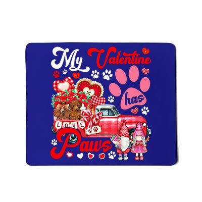 My Valentine Has Paws Couple Poodles On Pickup Gnomes Great Gift Mousepad