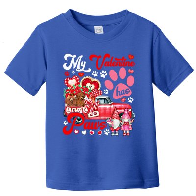 My Valentine Has Paws Couple Poodles On Pickup Gnomes Great Gift Toddler T-Shirt