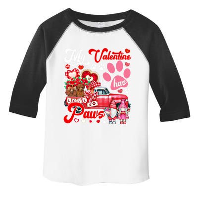 My Valentine Has Paws Couple Poodles On Pickup Gnomes Great Gift Toddler Fine Jersey T-Shirt