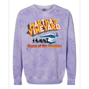 Martha's Vineyard Home Of The Illegals Funny Colorblast Crewneck Sweatshirt