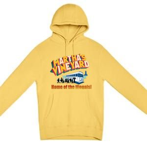 Martha's Vineyard Home Of The Illegals Funny Premium Pullover Hoodie