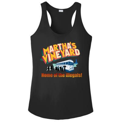 Martha's Vineyard Home Of The Illegals Funny Ladies PosiCharge Competitor Racerback Tank