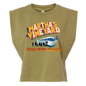 Martha's Vineyard Home Of The Illegals Funny Garment-Dyed Women's Muscle Tee