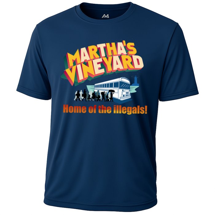 Martha's Vineyard Home Of The Illegals Funny Cooling Performance Crew T-Shirt