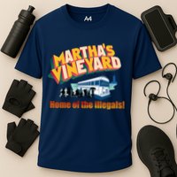Martha's Vineyard Home Of The Illegals Funny Cooling Performance Crew T-Shirt