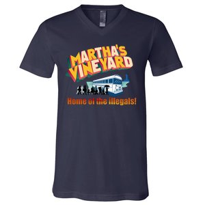 Martha's Vineyard Home Of The Illegals Funny V-Neck T-Shirt