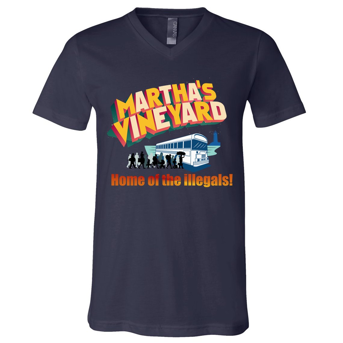 Martha's Vineyard Home Of The Illegals Funny V-Neck T-Shirt
