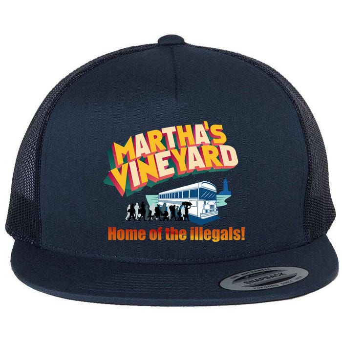 Martha's Vineyard Home Of The Illegals Funny Flatbill Hat