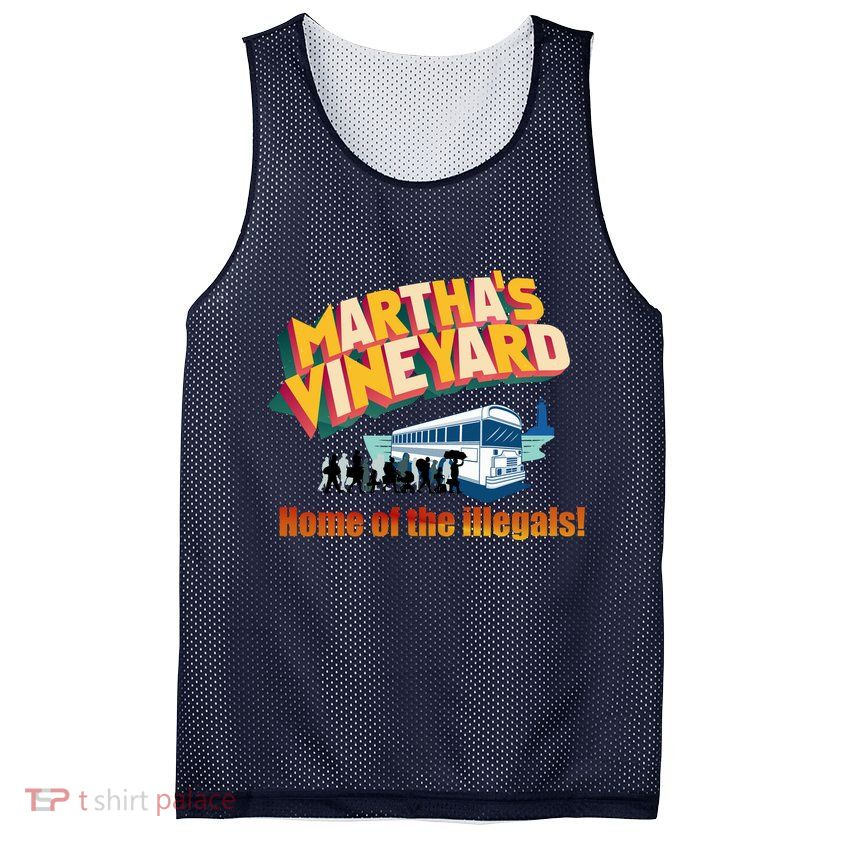 Martha's Vineyard Home Of The Illegals Funny Mesh Reversible Basketball Jersey Tank