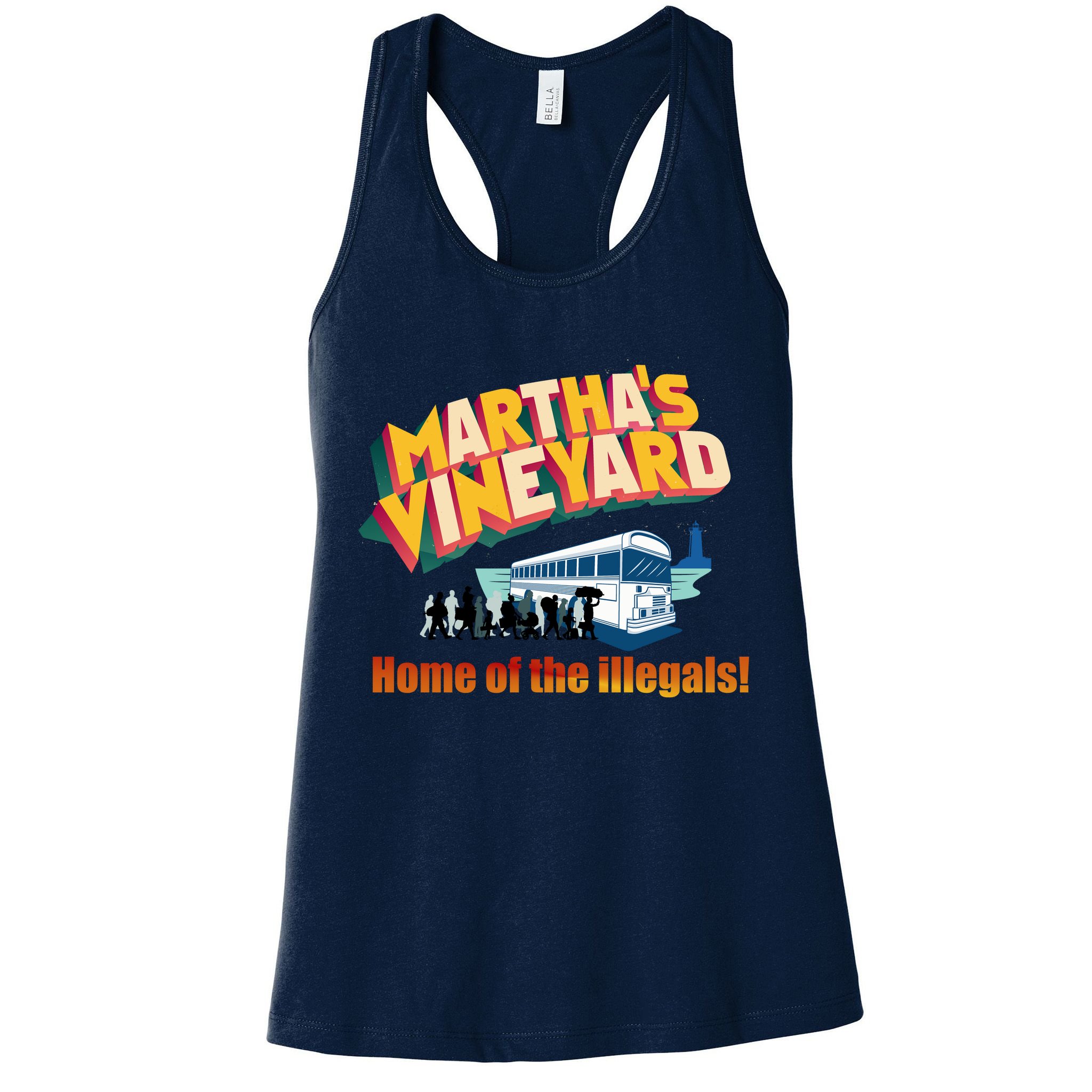 Martha's Vineyard Home Of The Illegals Funny Womens Tank Top