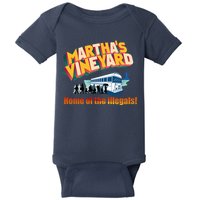 Martha's Vineyard Home Of The Illegals Funny Baby Bodysuit