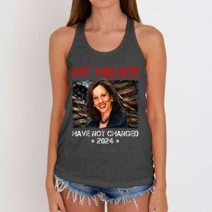 My Values Have Not Changed Kamala Harris 2024 Women's Knotted Racerback Tank