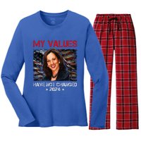 My Values Have Not Changed Kamala Harris 2024 Women's Long Sleeve Flannel Pajama Set 