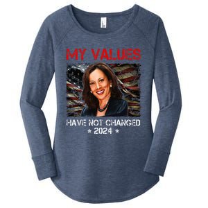 My Values Have Not Changed Kamala Harris 2024 Women's Perfect Tri Tunic Long Sleeve Shirt