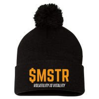 $Mstr Volatility Is Vitality Microstrategy Bitcoin Pom Pom 12in Knit Beanie