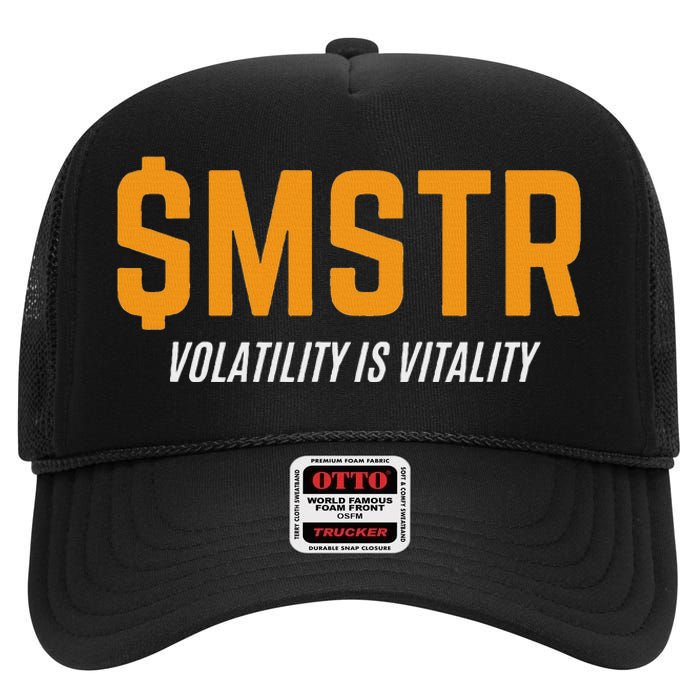 $Mstr Volatility Is Vitality Microstrategy Bitcoin High Crown Mesh Back Trucker Hat