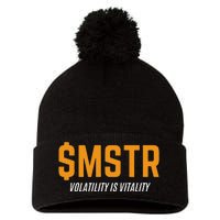 $Mstr Volatility Is Vitality Microstrategy Bitcoin Pom Pom 12in Knit Beanie