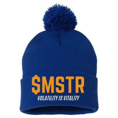 $Mstr Volatility Is Vitality Microstrategy Bitcoin Pom Pom 12in Knit Beanie