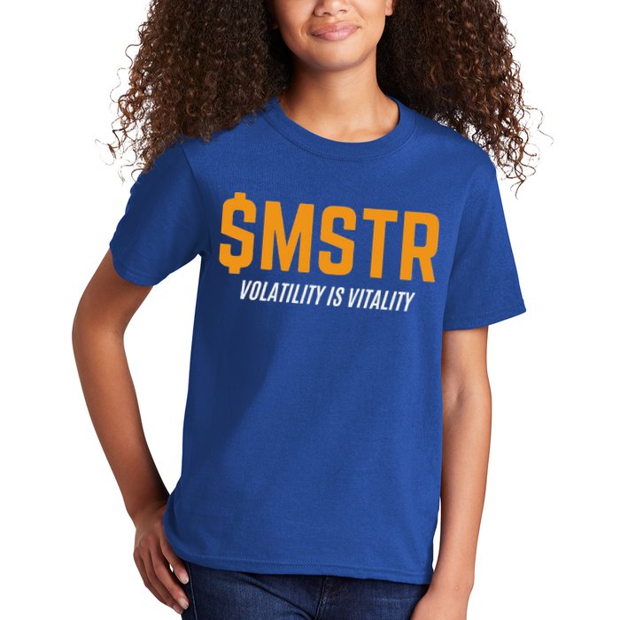 $Mstr Volatility Is Vitality Microstrategy Bitcoin Kids T-Shirt