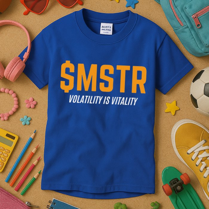 $Mstr Volatility Is Vitality Microstrategy Bitcoin Kids T-Shirt