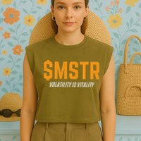 $Mstr Volatility Is Vitality Microstrategy Bitcoin Garment-Dyed Women's Muscle Tee
