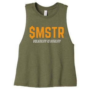 $Mstr Volatility Is Vitality Microstrategy Bitcoin Women's Racerback Cropped Tank