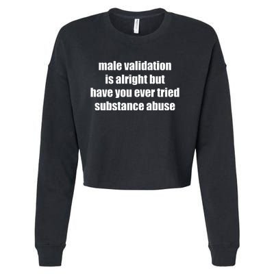 Male Validation Is Alright But Have You Ever Tried Substance Abuse Cropped Pullover Crew