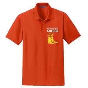 My Valentine Is Golden Dry Zone Grid Polo