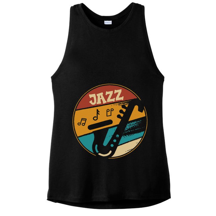 Music Vintage Jazz Jazz Musician Outfit Jazz Lover Gift Ladies PosiCharge Tri-Blend Wicking Tank