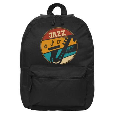 Music Vintage Jazz Jazz Musician Outfit Jazz Lover Gift 16 in Basic Backpack