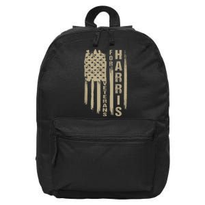 Military Vets Kamala Harris Veterans For Harris 2024 Gift 16 in Basic Backpack