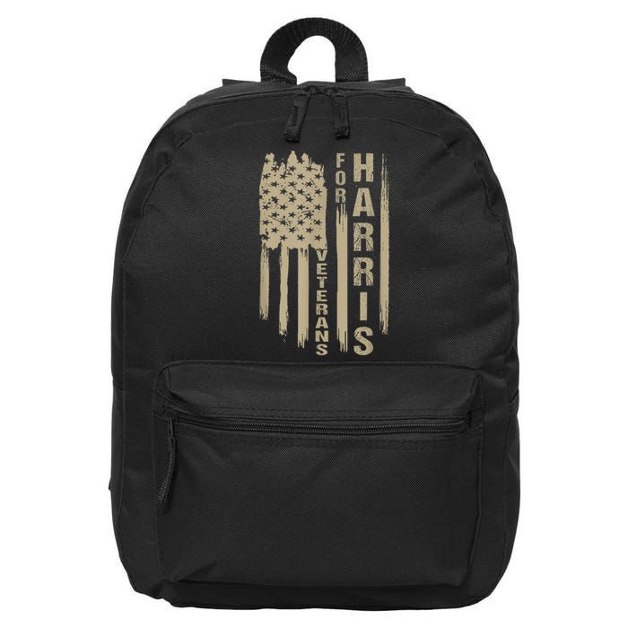 Military Vets Kamala Harris Veterans For Harris 2024 Gift 16 in Basic Backpack