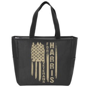 Military Vets Kamala Harris Veterans For Harris 2024 Gift Zip Tote Bag